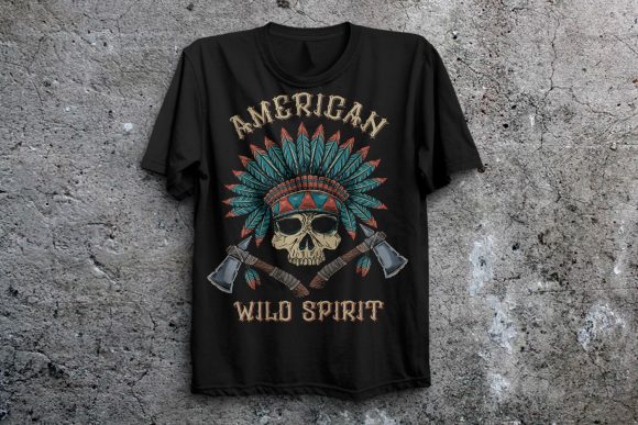American Wild Spirit - Tshirt Design: A Canvas for Personal and Cultural Expression