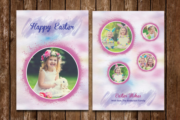 Easter Photo Card Template for Custom Greeting Designs