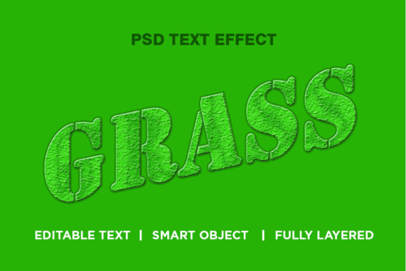 Enhancing Design Projects with Grass Textured Text Effect and Unique Editable PSD Text