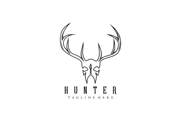 Skull Head Deer Buck Antler Arrowhead Design